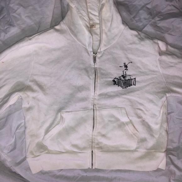 John Galt cropped white zip-up - Picture 2 of 5